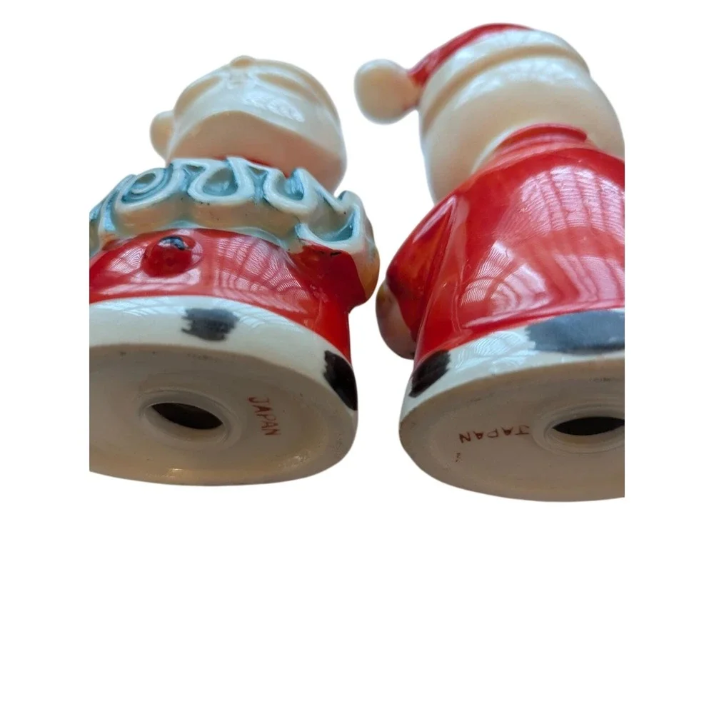 Vintage Ceramic Santa Claus Merry Christmas Salt Pepper Shakers Japan‎